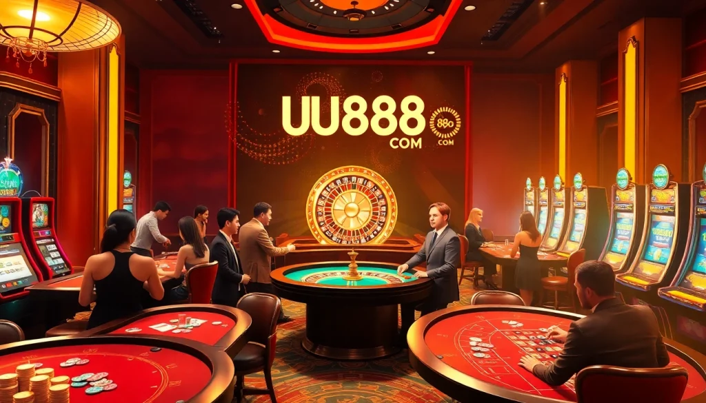 Experience immersive gambling at U888 COM with lively casino tables and excited players.